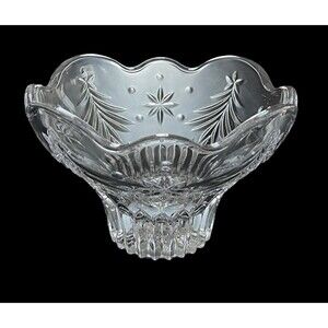 MIKASA Celebrations Christmas Night Collection 6” Crystal Footed Bowl Candy Dish